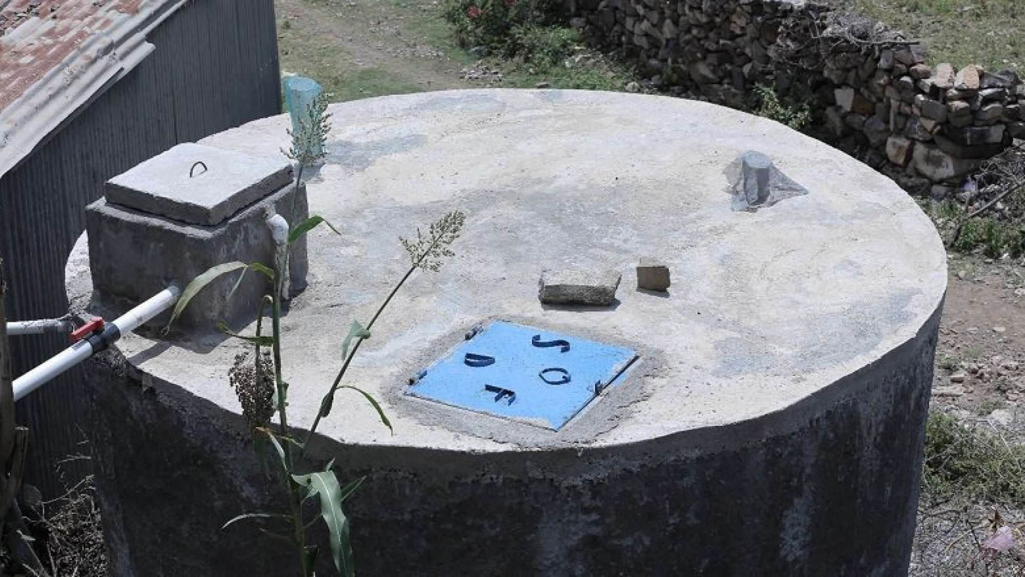 Rainwater harvesting tank made from locally available materials in Yemen