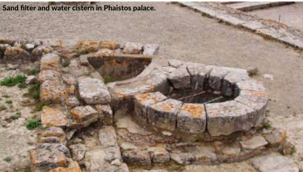 Sand ﬁlter and water cistern in Phaistos palace