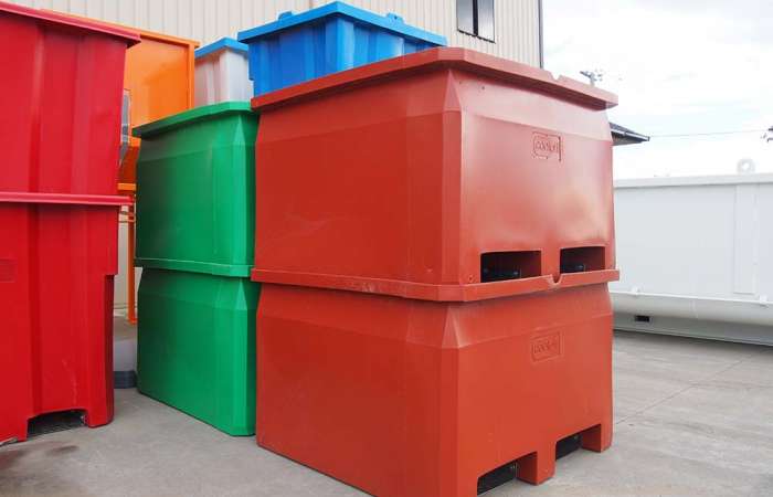 Procon Industrial Bins stacked in many colours