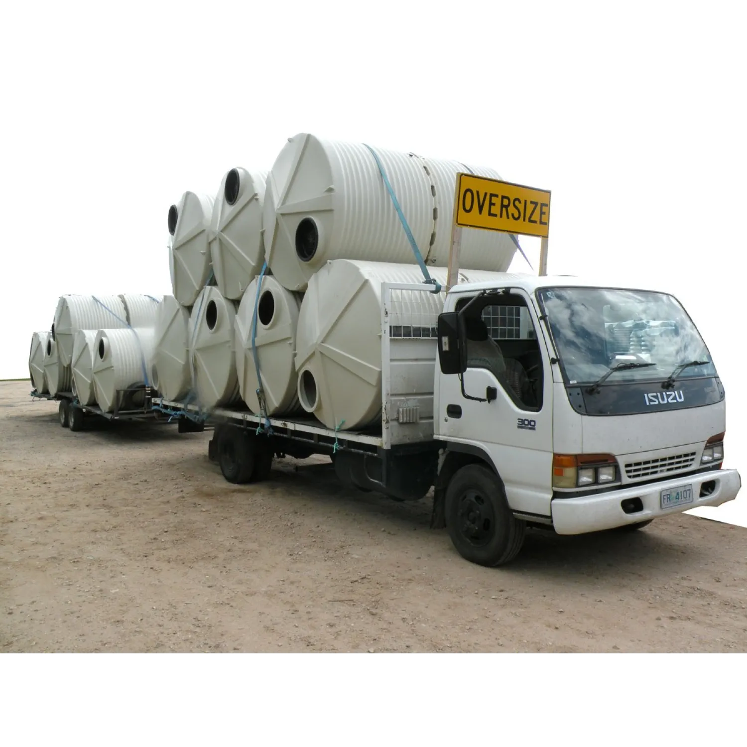 2100 Ltr Corrugated Rainwater Tank delivered on truck