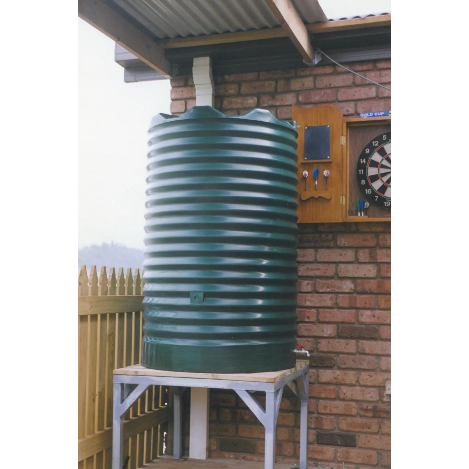 500 Ltr Corrugated Rainwater Tank on stand
